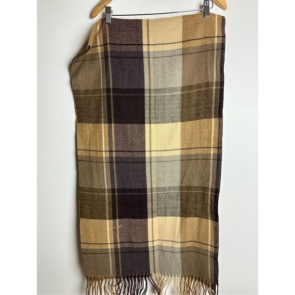 Brown plaid scarf - Picture 5 of 7